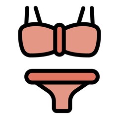 Sticker - Collection swimsuit icon. Outline collection swimsuit vector icon color flat isolated