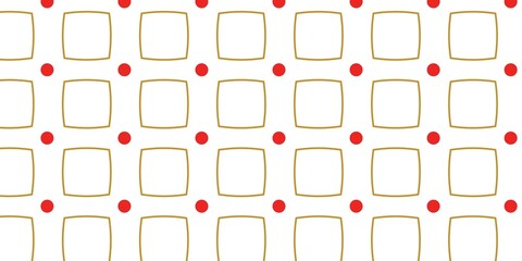 Sticker - Geometric Square Pattern and red dot on white Background Design