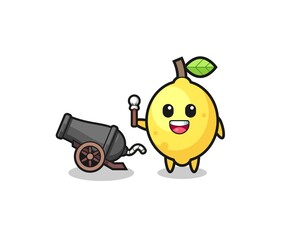 cute lemon shoot using cannon