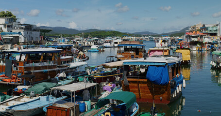 Canvas Print - Hong Kong typhoon shelter in sai Kung