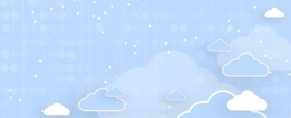 Cloud technology. Integrated digital web concept background
