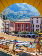 Canvas Print - Malcesine harbor on Lake Garda