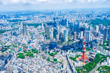 Wall Mural - 東京都心部 空撮写真