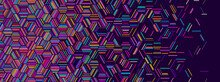 Abstract Geometric Pattern With Colorful Hexagonal Lines. Seamless Vector Background With Fade Effect