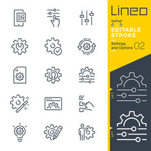 Lineo Editable Stroke - Settings And Options Line Icons