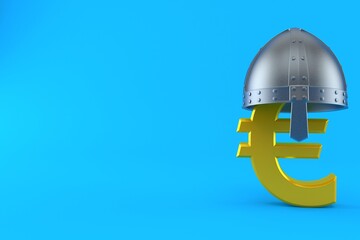 Canvas Print - Euro currency with knight helmet