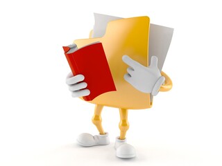 Sticker - Folder character reading a book