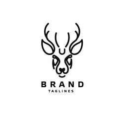 Wall Mural - art lines modern animal deer head logo