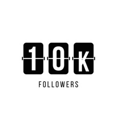 Sticker - thank you 10k followers, social media vector squared post template
