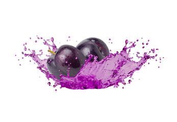 Wall Mural - Prune juice splash isolated on white background.