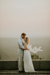 Wall Mural - Young newlywed couple