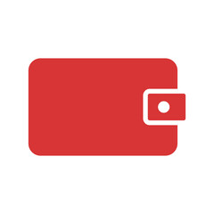 Poster - Wallet vector icon. Red symbol