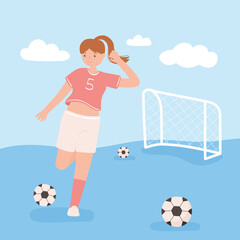 Canvas Print - soccer woman training