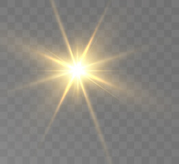 Leinwandbilder - Bright glow, light effect, star, space, rays, glare.	
