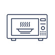 © Tatiana - Hot pot inside microwave oven line icon. Vector in white background