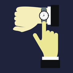 Sticker - Watch time on wrist watch on white background