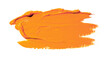 Orange yellow brush stroke isolated on white background. Orange abstract stroke. Colorful oil paint brush stroke.