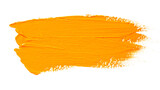 Fototapeta Uliczki - Orange yellow brush stroke isolated on white background. Orange abstract stroke. Colorful oil paint brush stroke.