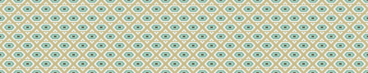 Wall Mural - Blue and beige kilim seamless pattern