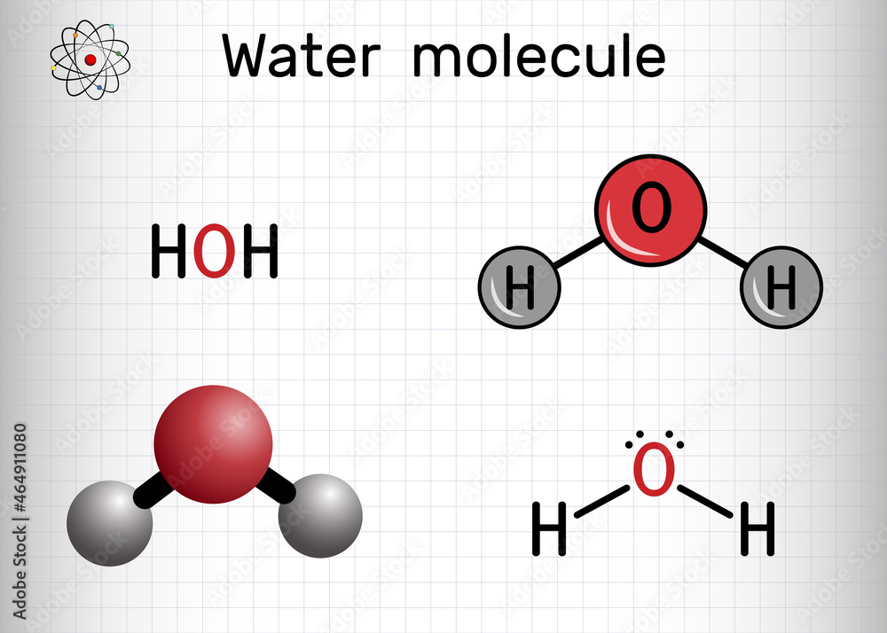 Water , H2O, HOH molecule. It is inorganic hydroxy compound, oxygen ...