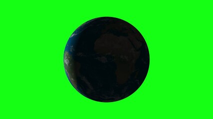 Wall Mural - world, planet earth is rotating in green screen animation. loop animation.