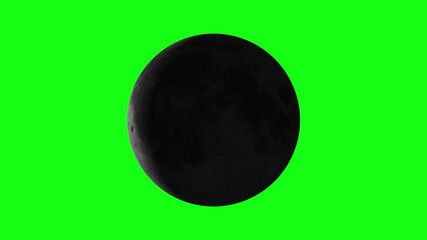 Wall Mural - natural satellite of the world: moon, luna, lunar. beautiful texture and moonlight in green screen. 