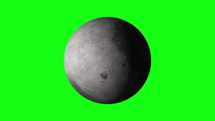 Wall Mural - natural satellite of the world: moon, luna, lunar. beautiful texture and moonlight in green screen. 