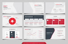 Minimal Red Business Presentation Slide Template Design, Corporate Business Proposal, PowerPoint Template Or Pitch Deck Template