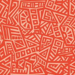 Canvas Print - Unique Geometric Vector Seamless Pattern made in ethnic style. Aztec textile print. African traditional design. Creative boho pattern. Perfect for site backgrounds, wrapping paper and fabric design.