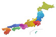 キューブドットの3D日本地図（地方別）