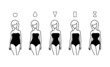 Vector Woman body types. Apple, pear, triangle, rectangle, hourglasses shapes.
