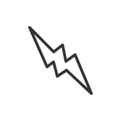 Sticker - Thin line icon of thunder.