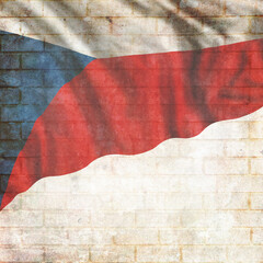 Wall Mural - Vintage Czech national flag