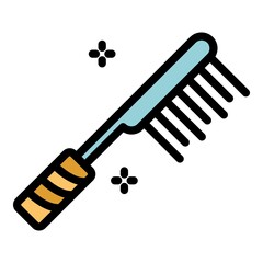 Wall Mural - Clean shoe brush icon. Outline clean shoe brush vector icon color flat isolated