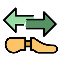 Poster - Shoe repair service icon. Outline shoe repair service vector icon color flat isolated