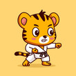 Tiger Karate Cartoon Illustration