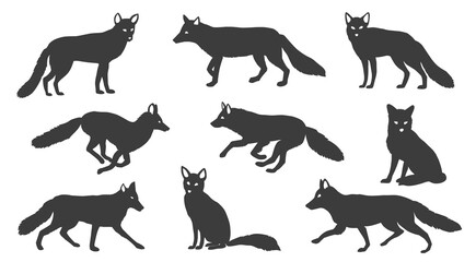 Wall Mural - fox silhouettes 2021