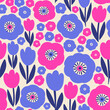 © NTRdesign - Cute hand drawn floral seamless pattern background.