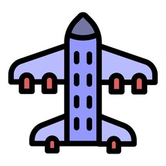 Sticker - Spaceship exploration icon. Outline spaceship exploration vector icon color flat isolated