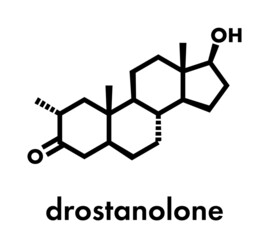 Wall Mural - Drostanolone anabolic steroid molecule. Skeletal formula.