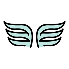 Sticker - Nature wings icon. Outline nature wings vector icon color flat isolated