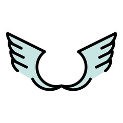 Poster - Tribal wings icon. Outline tribal wings vector icon color flat isolated