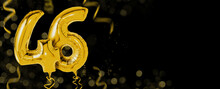 Golden Balloons With Copy Space - Number 46