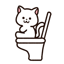 トイレに座る猫のキャラクター