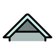 Gable roof icon. Outline gable roof vector icon color flat isolated