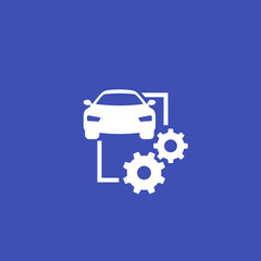 Sticker - car maintenance, service vector icon