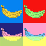 Banana Pop Art Style Andy Warhol style Vector
