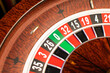 Closeup of the roulette wheel in the casino
