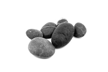 Wall Mural - Smooth pebble stones isolated on white