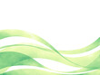 緑色の帯状のウェーブ背景素材イラスト手描き水彩風